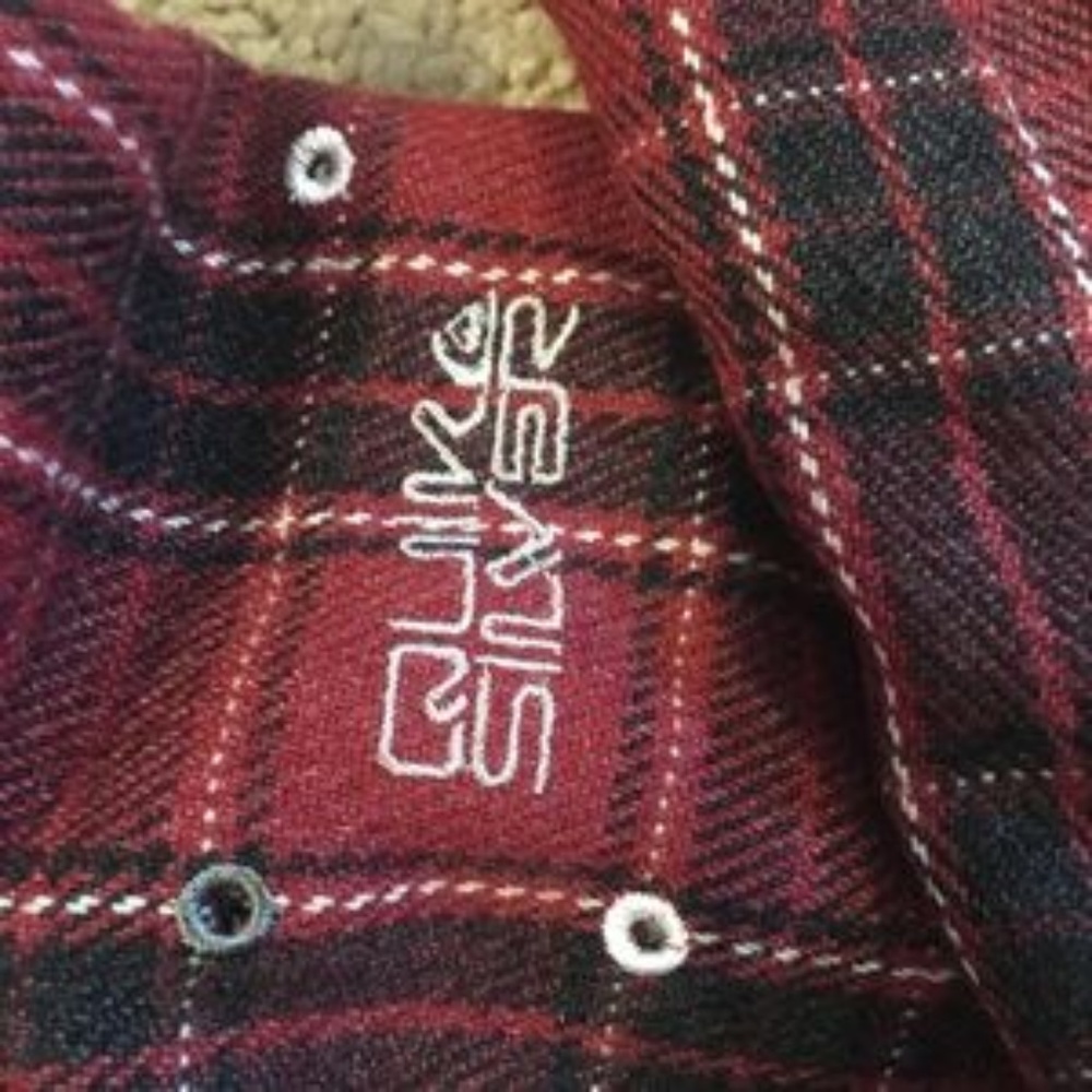 Men's Red Black Quicksilver  Flannel Coat